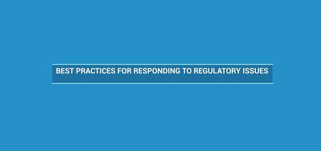 Best practices for responding to regulatory issues - Tom Newnham