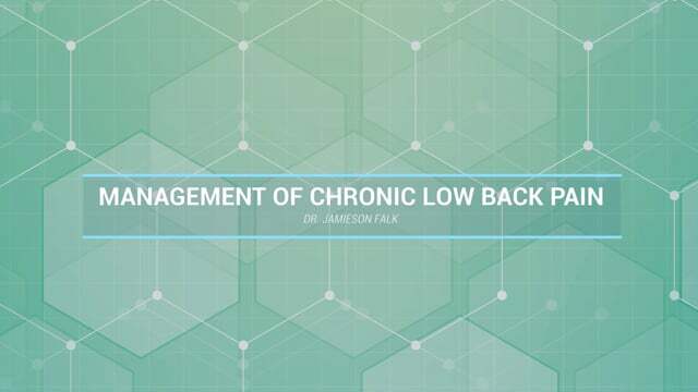 Management of Chronic Low Back Pain: Getting back to the basics